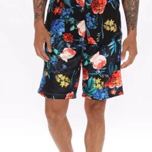 Men's Board Shorts Large Madison Noir Russell NWOT Tropical Floral